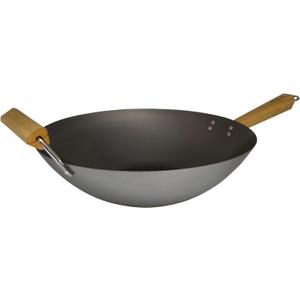 IMUSA 14in Carbon Steel Wok with Wood Handles