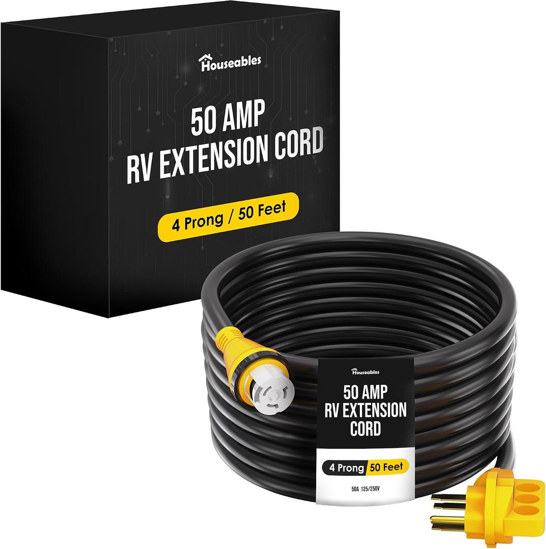 50 Amp RV Extension Cord, 50 Amp RV Cord, 50amp Power Cable, 4 Prong, 50 FT