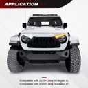 Front Shark Grille Compatible with 2018-2025 Jeep Wrangler JL JLU Gladiator JT, w/DRL Turn Signal Lights, White Black