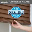 Eclipse 2in. Faux Wood Blinds, 20.5"W x 48"L in Dark Oak - Cordless Window Blinds, Certified Safe for Children & Pets, Light Filtering, Wand Tilt and Smooth Easy Operation, Window Shades for Home