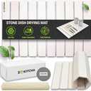 Large Stone Dish Drying Mat for Kitchen Counter, 24"16" Foldable Fast Drying Diatomaceous Earth Mat, Super Absorbent Stone Drying Pad for Dishes, Cups, Bottles (White)