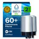 Brita Replacement Water Filter for Faucet Mount, Removes 99% of Lead, Sink Filtration System, Chrome, 2 Count
