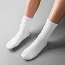 Womens Scrunch Crew Socks: Retro Solid Slouch Mid Calf Socks - Cotton Casual Athletic Socks 6-11