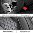Super Cover for Dodge Ram Front Seat Covers 2009-2025 2026 1500/2500/3500 Pickup Truck for Dodge Ram Leather Seats Covers Crew Mega Cab Waterproof Leather Car Seat Accessories(Front Seat, Black)