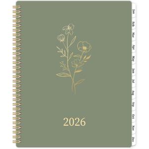 Planner 2026-2026 Planner Weekly and Monthly with Tabs, 9’’ × 11’’, Jan 2026 - Dec 2026, Hardcover, 12 Monthly Tabs, Premium Paper, Twin-wire Binding, Inner Pocket