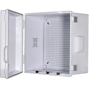 ABS Electrical Junction Box, Ventilated Design, Cable Grommets, IP65 Waterproof Enclosure, Indoor/Outdoor Use with Mounting Panel. (Grey Cover, 11.9"x11.9"x7")