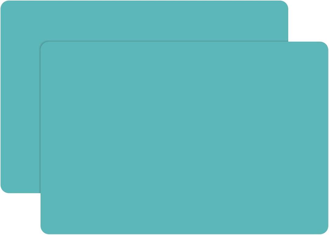 Gartful Extra Large Silicone Mat 23.6 x 15.7 inches, Silicone Crafts Sheets, Jewelry Casting Molds Mat, Desktop Protector, Placemat Pad, Nonstick Nonskid Durable, Set of 2, Black Green