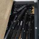 Tatub 24" Folding C Shaped End Table Set of 4, Small Sofa Side Laptop Desk, Couch TV Tray Table for Living Room, Bedroom, Rustic Brown