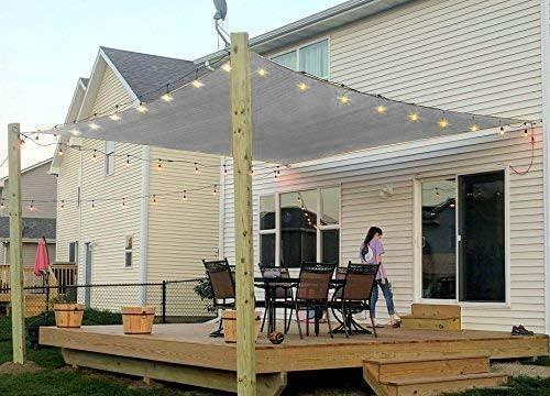 Rectangle Sun Shade Sail Canopy, 6' x 8' Patio Shade Cloth Outdoor Cover - Sunshade Fabric Awning Shelter for Pergola Backyard Garden Carport (Grey) (Gray)