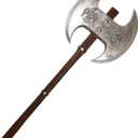 LOOYAR PU Foam Viking Two Handed Axe Weapon Toy Adult Toy for Berserker Soldier Warrior Costume Battle Play Halloween Cosplay LARP