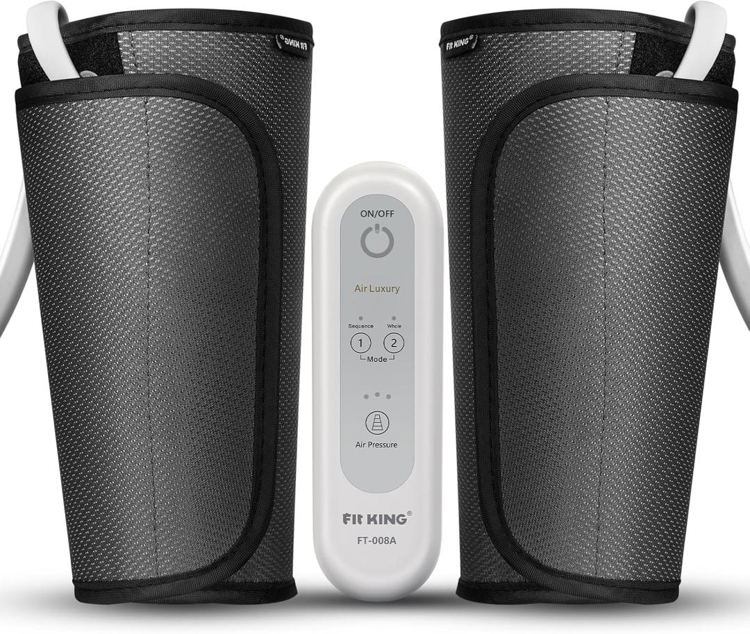 FIT KING Calf Massager for Circulation and Muscle Recovery, Air Compression Device for Calves, Relives Muscle Soreness and Swelling Pain, Helpful for Edema and RLS