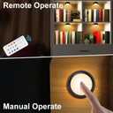BLS LED Puck Lights with Remote Control, Wireless Under Cabinet & Closet Lighting, RGB 13 Color Changing Lights with Dimmer, Timer & AA Battery Operated, Push, Touch, Stick on for Night, Black, 6 Pack