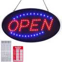 KEBE LED Open Sign, 23" x 14" Large High Visibility Advertisement Board Bright Electric Display Sign Flashing Light for Walls Business Window Bar Shop Hotel