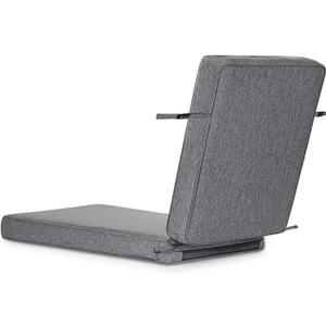 SUNROX All-Weather Fade-Resistant Lounge Chair Cushions DryFast Foam Chaise Lounge Cushions for Outdoor Furniture Patio Pool Lounge Chaise Cushions with Adjustable Straps 73x22 Inch, Heather Charcoal