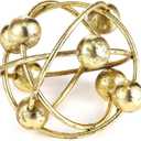 6-inch Metal Round Orbital Sphere with Golden Orbit Balls, Decorative Gold Sphere Sculpture for Home Table Shelf Decor