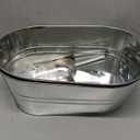 2 Pack 4 Gallon Galvanized Tub Ice Buckets for Parties Portable Beverage Tub with Handles Champagne Bucket Metal Ice Buckets for Cocktail Bar with Ice Scoop