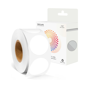 1 Inch Color Coding Labels - Round Color Code Dot Stickers, 500 PCS Circle Labels for Organization, Inventory, Filing System, Easy Write Surface（White）