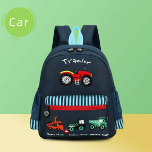 Cute Zoo Little 3d Backpack Kids Backpack for Boys and Girls Toddler Backpack Waterproof Preschool(Deep Blue Car)