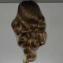 WERD Long Dirty Blonde Wig for Women Ombre Wavy Blonde Wigs Synthetic 26 Inch Middle Part Curly Blonde Wig for Cosplay Party Use