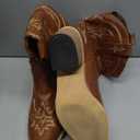 Cowboy Boots for Women - Cowgirl Boots with Embroidery, Chunky Heel, Pointed Toe, Pull-on Vintage Western Mid Calf Fashion Boots for Ladies (7, Brown)