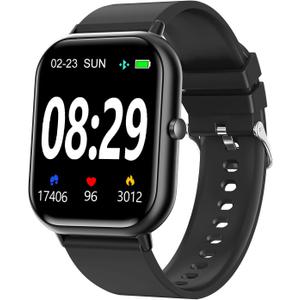 Smart Watch for Men Women SmartWatch 1.83" for iPhone Samsung Android Phone Compatible, Fitness Tracker Watch with Pedometer, Heart Rate/Sleep Monitor, Blood Oxygen, IP68 Waterproof (Black)