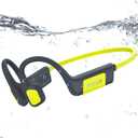 IFECCO Swimming Headphones Underwater - IP68 Waterproof Bone Conduction Headphones Bluetooth 5.4,Open Ear Earbuds with 32GB MP3 Player Memory for Swimming Running Cycling (Green)