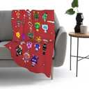 FINENESS SINCE 1988 Christmas Squad Blanket for Boys Gamer Cartoon Throw Blanket for Boys Birthday Gift Home Fleece Throw Blankets for Couch Bed Sofa Gamer Blanket 60''x50''