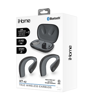 Bytech iHome XT-42 True Wireless Bluetooth In-Ear Earbuds, Black