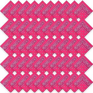 2 Pcs Bandanas Paisley Cowboy Polyester Bandanas Bulk Multi Purpose Headband for Men Women Party Costume (Hot Pink)