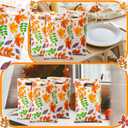 Supervitae 100 Pcs Thanksgiving Fall Bags 8 x 11.8 Inch Bulk Plastic Candy Cookies Treat Goody Bags with Handles for Fall Autumn Party Gift Favor Supplies