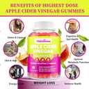 Apple Cider Vinegar Gummies, Keto ACV Gummies for Women and Men, Apple Cider Vinegar Supplement with Green Tea, B12, Probiotic for Detox Cleanse, Metabolism & Digestive Health, Vegan - 2 Months Supply