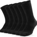 SOX TOWN Cushioned Crew Training Athletic Socks for Men/Women (Black L)