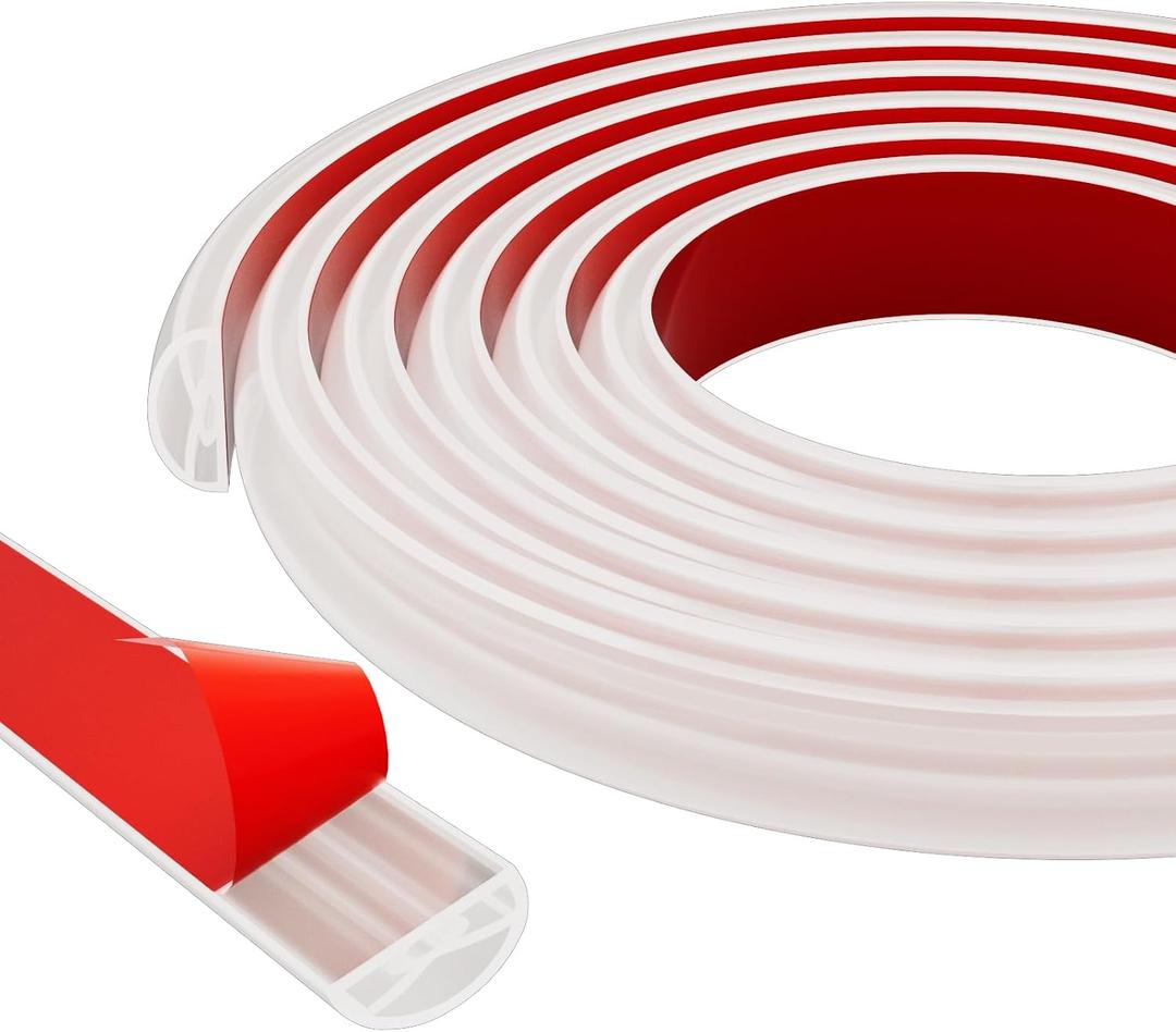 39 Inch Flexible Shower Threshold Water Dam, Self-Adhesive Collapsible Waterproof Seal Strip, Shower Pan Water Stopper Barrier, Shower Base Water Guard for Bathroom Tile, Bathtub and Wet Floor