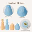 WDS WONDROUS Easter Flameless Candles Set of 4, LED Bunny & Egg Candles with Floral Embossed Design, Blue & Orange Battery Operated Candle for Home Decor, Gift for Women, Mom, Easter Decor