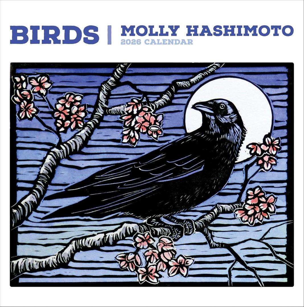 Wall Calendar 2026, Molly Hashimoto: Birds Art, 12 Months, Large Grid Design Featuring 12 Artworks