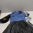 Cuteshower Girls Police Officer Costume Cop Uniform for Halloween Dress Up 3-10Years (5-6 Years, Blue)