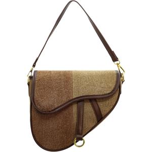 Fashion Canvas Trendy Saddle Shoulder Bag for Women Clutch Purse Underarm Satchel HandBag Crossbody Bag