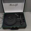 Vinyl Record Player 3-Speed Bluetooth Suitcase Portable Belt-Driven Record Player with Built-in Speakers RCA Line Out AUX in Headphone Jack Vintage Turntable Dark Green