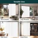 CHICOLOGY Panel Track Blinds for Sliding Glass Doors, 4 Panel Sliding Panels, Adjustable Track 46-86" W, Trimmable Height Up to 96" H, Light Filtering Privacy Room Divider, Chalk White