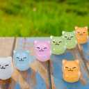68 PCS Mini Resin Craft Luminous Cat Dark Glow Figurines DIY Garden Miniature Decor Landscape Cute Animals Dollhouse Terrarium Party Easter Christmas Rnament(Orange Cat, Curly Eared Cat, Hairless Cat)