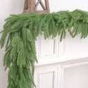 Christmas Norfolk Pine Garland, Real Touch Artificial Greenery for Mantle, Fireplace, Table, Indoor Outdoor Holiday Decoration (2, 6 Ft)