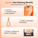 3 in 1 Magnetic for iPhone 17 Pro Max Case, Cute Wavy [Full Camera Protection][Fit for MagSafe] 1X Screen Protector+1X Wrist Strap, Anti-Slip Trendy Women Girly Case for iPhone 17 Pro Max 6.9", Orange