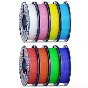 250g High Speed SUNLU PETG Filament 1.75mm Bundle, 250g Spool, 8 Rolls, White+Red+Orange+Yellow+Green+Sky Blue+Blue+Pink