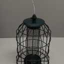 Squirrel-Proof Bird Feeder-Outdoor Cage-Type Mesh Peanut Hanging Bird Feeder for Small Wild Birds- Chew-Resistant and Weatherproof(Green)