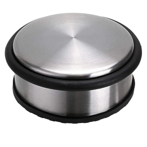 Sumnacon Heavy Duty Floor Door Stopper No Drill, Durability Stainless Steel Door Stops with Anti-Skid Rubber - Contemporary Decorative Safety Door Wedge for Home Office Commercial Industrial, Silver, type 1