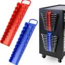 SWANLAKE 2-Piece Magnetic Wrench Organizer Toolbox Holder, SAE (1/4'' to 15/16''), Metric (6mm to 24mm) Ratchet Wrench Organizers, Total Hold 24 Slots Wrenches Holder for Tool Box