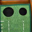 GimYaa Golf Putting mat Green Indoor and Outdoor with Auto Ball Return,Game Practice Golf Gifts for Home, Office, Backyard Indoor Golf and Outdoor Use, Crystal Velvet Mat, 120 inches by 12"