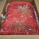 Christmas Sherpa Comforter Set Queen Size 3 Pieces Holiday Red Winter Bedding Microfiber Warm Fleece Comforter with 2 Pillow Shams - Thanksgiving New Year Gift Choice with Gradient Golden Snowflake