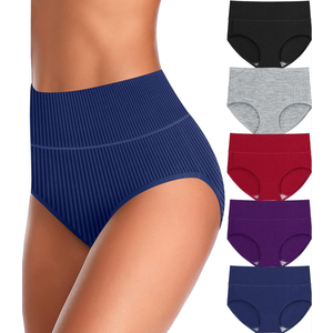 UMMISS Womens Underwear Cotton High Waisted Tummy Control Panties Plus Size Full Coverage Ladies Briefs 3XL/4XL