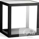 Menkxi Clear Wedding Card Box with Slot 10 x 10 x 8.5 Large Acrylic Card Box for Party Wooden Envelope Holder with Sign for Wedding Quinceanera Birthday Baby Shower Decorations(Black,Wood)